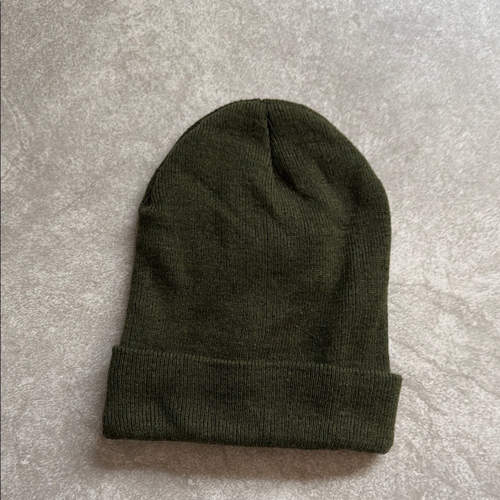 Olive Green Knit Beanie